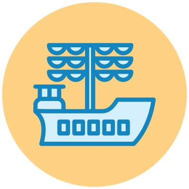 Gemi. Web simgesi basit illüstrasyon