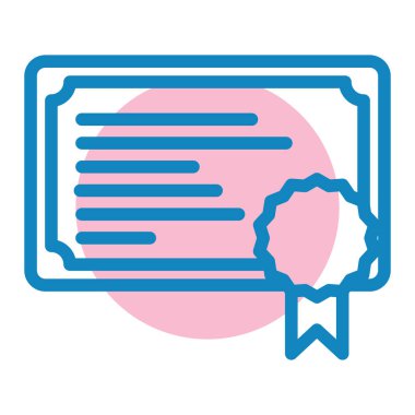 Sertifika. Web simgesi basit illüstrasyon