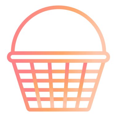 Piknik sepeti. Web simgesi basit illüstrasyon