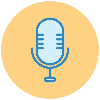 Mikrofon. Web simgesi basit illüstrasyon