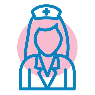 Hemşire hanım. Web simgesi basit illüstrasyon