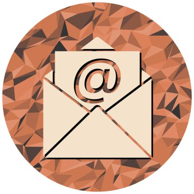 E- posta simgesine sahip zarf modadan izole edilmiş arkaplan