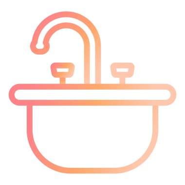 Lavabo. Web simgesi basit illüstrasyon 