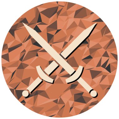 Kılıç simgesi. Web için ortaçağ kılıç vektör simgelerinin düz çizimi