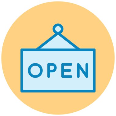 Dükkan aç. Web simgesi vektör illüstrasyonu