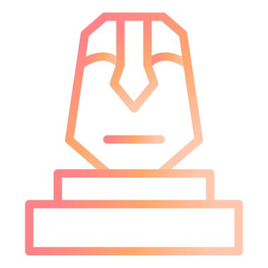 Moai heykel simgesi, vektör illüstrasyonu basit tasarım