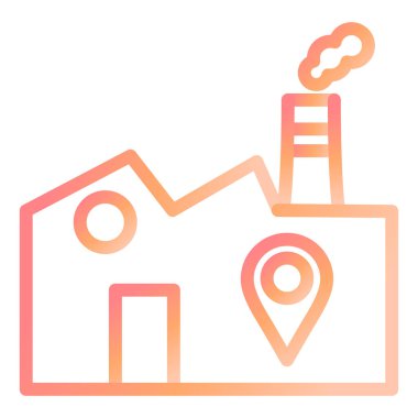 Fabrika. Web simgesi basit illüstrasyon