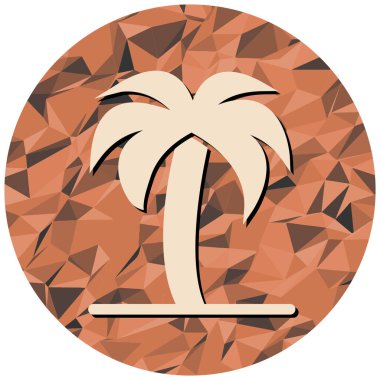 Moda Biçimli Palmiye Ağacı Simgesi İzole Arkaplan