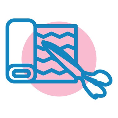 kağıt havlu makas simgesi, vektör illüstrasyonu basit tasarım