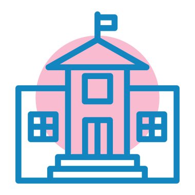 Üniversite binası. Basit resimleme