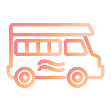 Kamp arabası. Web simgesi basit illüstrasyon 