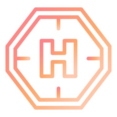 Helikopter pisti. Web simgesi basit illüstrasyon 