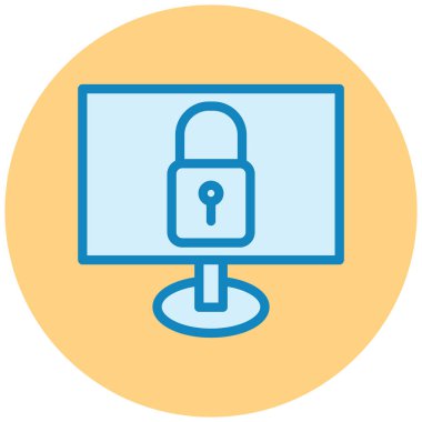 Güvenlik. Web simgesi basit illüstrasyon