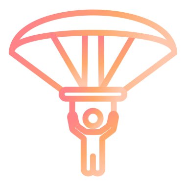 Paraglider. Web simgesi basit illüstrasyon 