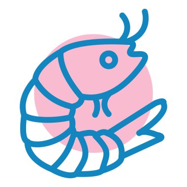 Karides. Web simgesi basit illüstrasyon