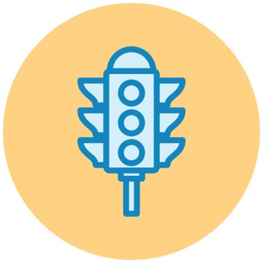 Trafik ışıkları düz vektör simgesi