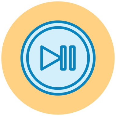 çalma ve duraklat simgesi, vektör illüstrasyonu basit tasarım