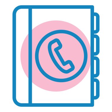 Kitap, telefon ikonu, beyaz arka planda izole edilmiş. vektör illüstrasyonu