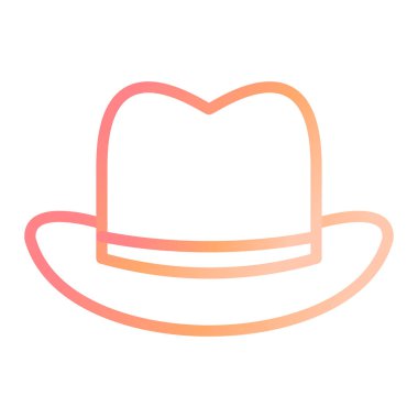 Şapka ikonu. Web için kovboy aksesuar vektör simgelerinin basit çizimi