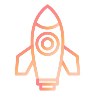 Roket. Web simgesi basit illüstrasyon 