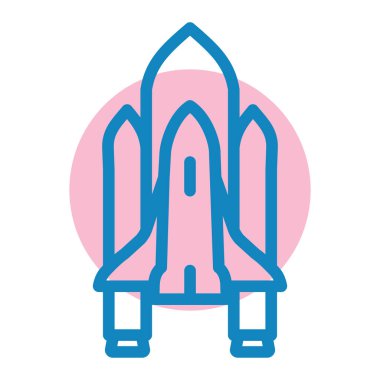 Roket. Web simgesi basit illüstrasyon