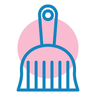 Süpürge simgesi, vektör illüstrasyonu basit tasarım