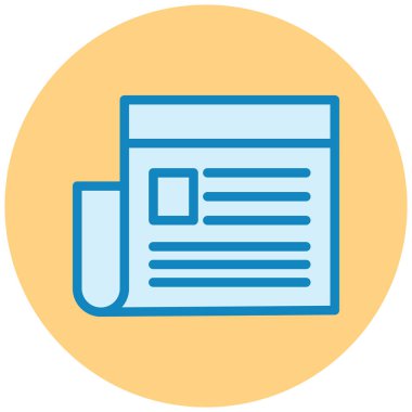 Gazete. Web simgesi basit illüstrasyon