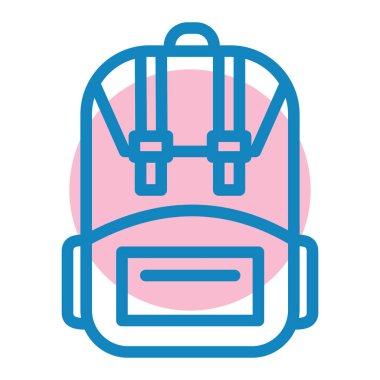 Sırt çantası. Web simgesi basit illüstrasyon