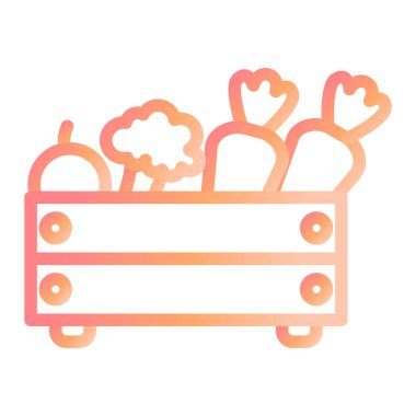 Hasat simgesi vektör illüstrasyonlu sepet