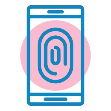 Parmak izi simgesi tasarımı olan cep telefonu