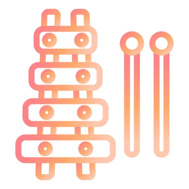 Ksilofon. Web simgesi basit tasarım