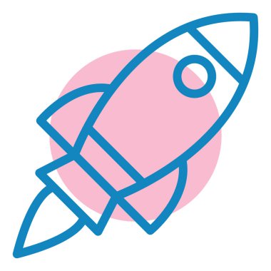 Roket. Web simgesi basit illüstrasyon