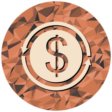 Para ikonu. Dolar işaretli ağ düğmesi.