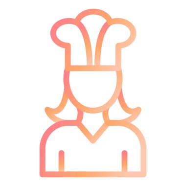 Bayan şef. Web simgesi basit illüstrasyon