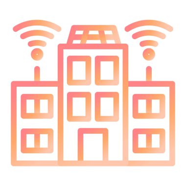 Akıllı şehir. Web simgesi basit illüstrasyon 