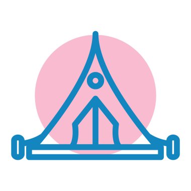 Kamp çadırı ikonu vektörü. İnce çizgi işareti. izole edilmiş sınır sembolü çizimi