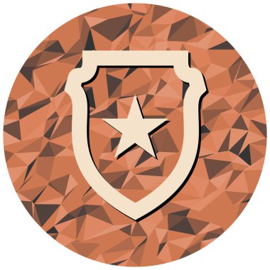 Yıldız ikonlu kalkan. vektör illüstrasyonu