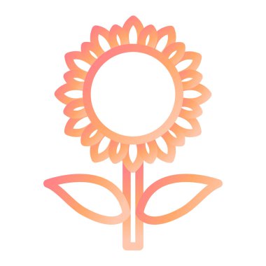 Ayçiçeği. Web simgesi basit illüstrasyon