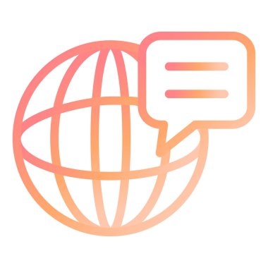Global Sohbet. Web simgesi basit illüstrasyon