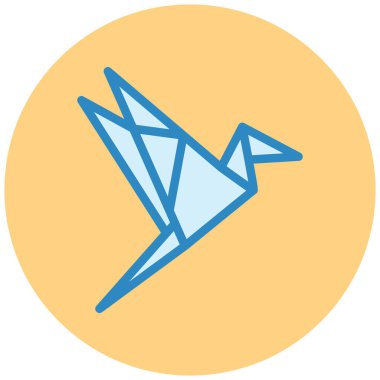 Origami. Web simgesi basit illüstrasyon