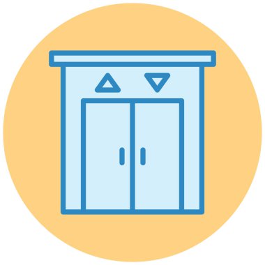 Otel asansörü. Web simgesi basit illüstrasyon