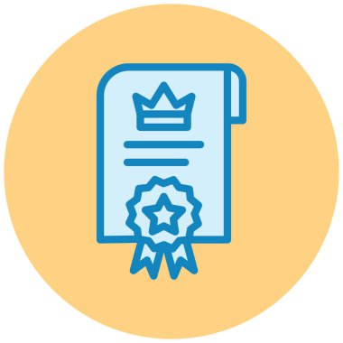 Sertifika. Web simgesi basit illüstrasyon