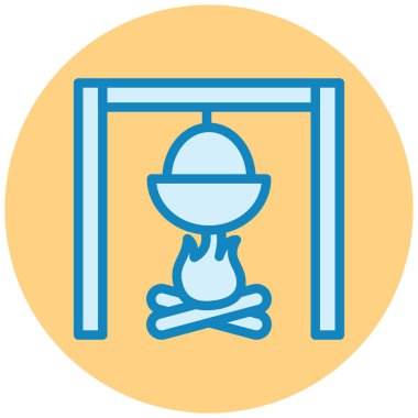 Şömine simgesinin vektör illüstrasyonu