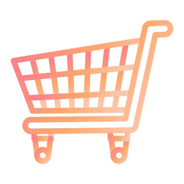 Alışveriş arabası ikonu. Web için süpermarket troleybüs vektör simgelerinin düz çizimi