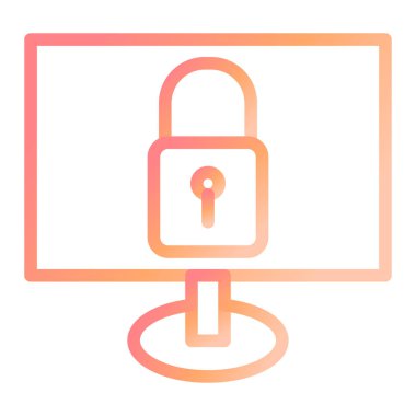 vektör ince çizgi simgesini kilitle