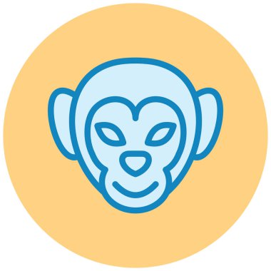 Maymun. Web simgesi vektör illüstrasyonu