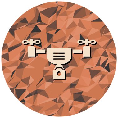 İHA simgesi. Web için uçan uydu vektör simgelerinin düz çizimi