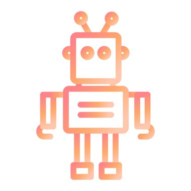 Robot simgesi. Sevimli oyuncak vektör simgelerinin özet çizimi.