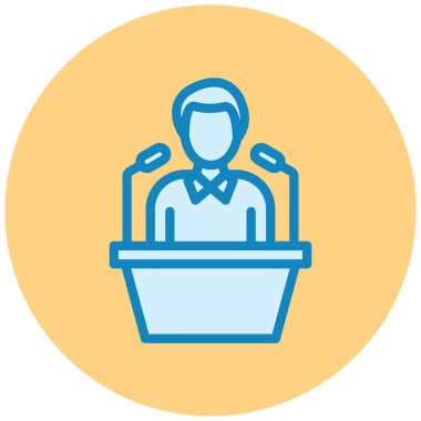 sunum simgesi, vektör illüstrasyonu basit tasarım