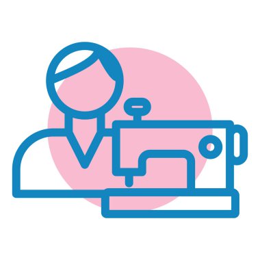 Dikiş makinesi. Basit resimleme